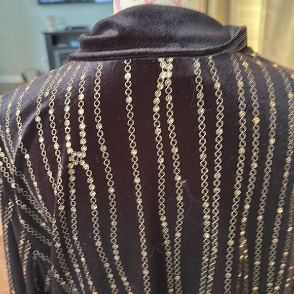 Maggie, sweet vintage, long sleeve, button-down Valore, top with glitter chains - Picture 4 of 4